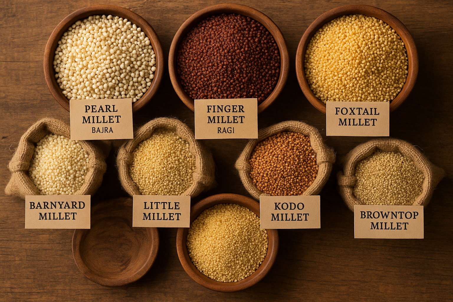 all types of millet grains
